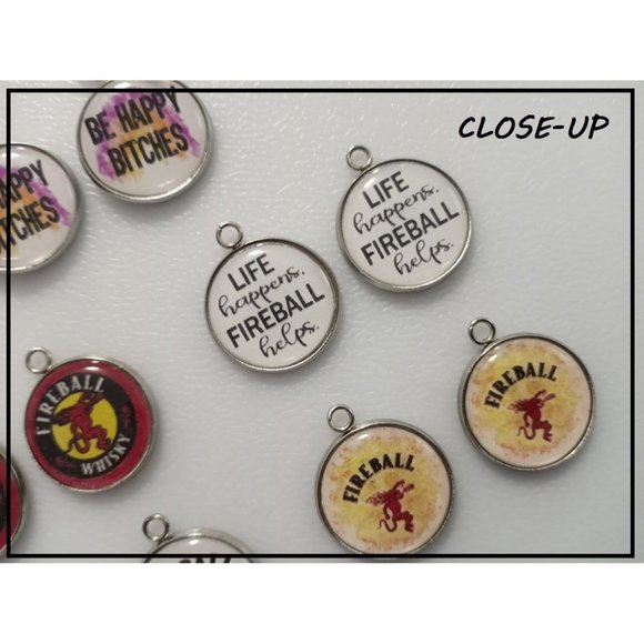 NEW Fireball Whiskey Party Fun Interchangeable Charm Earrings- 5 Pairs in Set - Picture 4 of 8